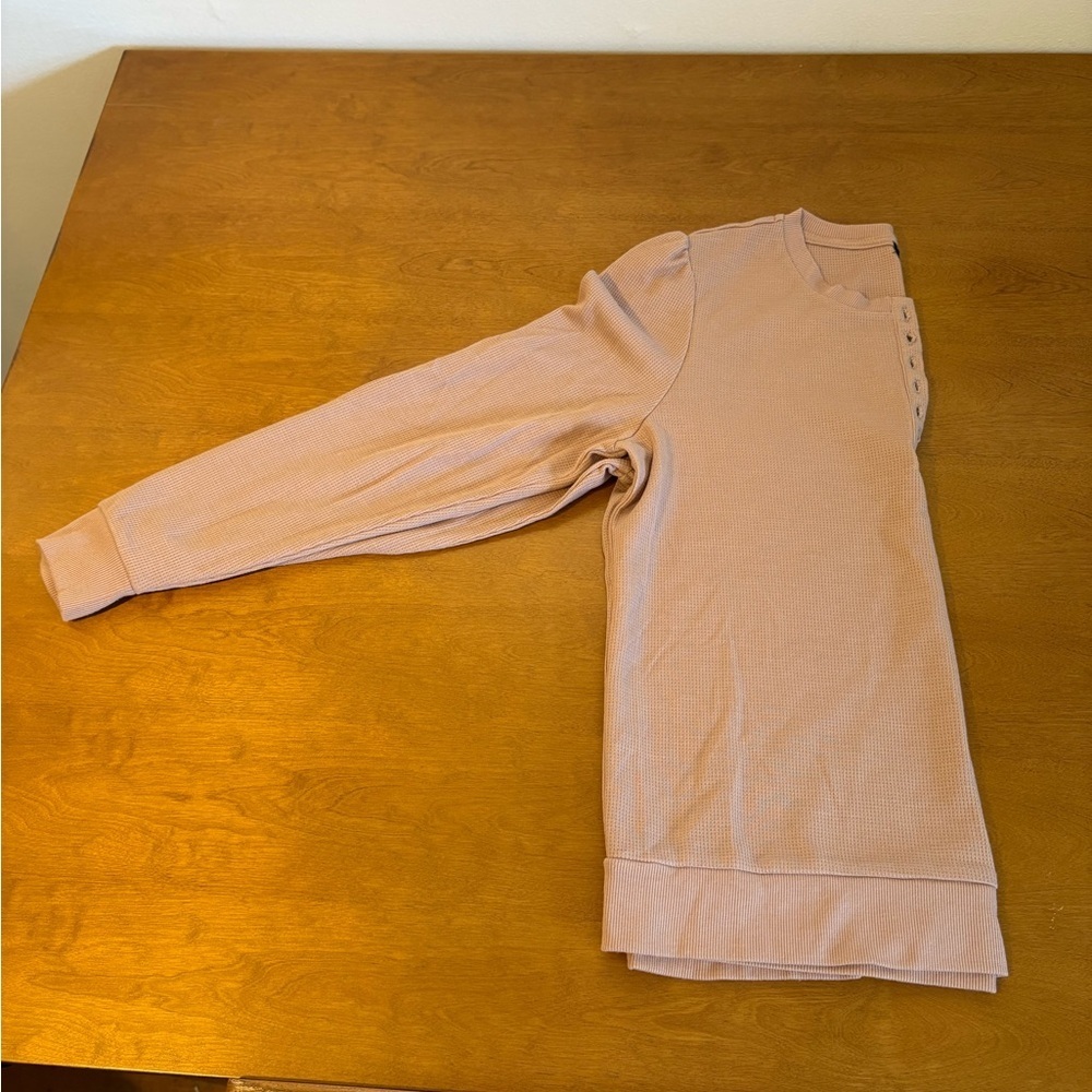 Splendid pinkish brown Women's Long Sleeve Waffle Top - Picture 5 of 9